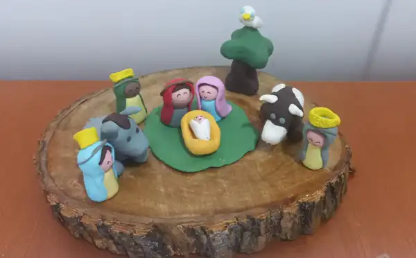 Pesebre en arcilla polimerica